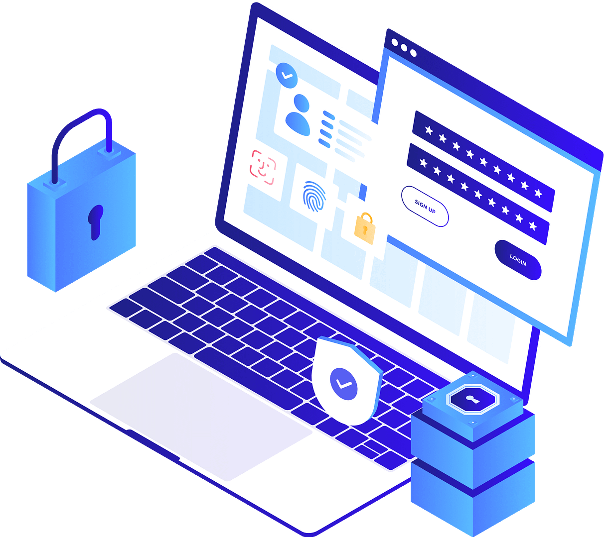 login screen on a laptop