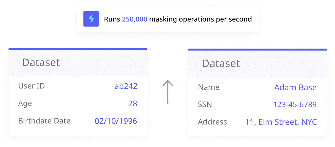 image showing speed of Accutive's static data masking